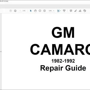 1982-1992 Chevrolet GM Camaro Repair Guide Manual - PDF DOWNLOAD