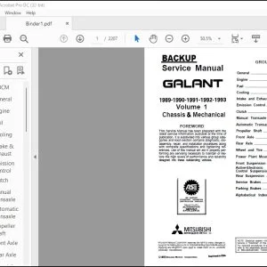 1989-1993 Mitsubishi Galant Chassis & Mechanical Service Manual - PDF DOWNLOAD