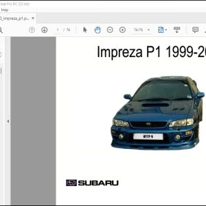 1992-2000 Subaru Impreza P1 Repair Manual - PDF DOWNLOAD