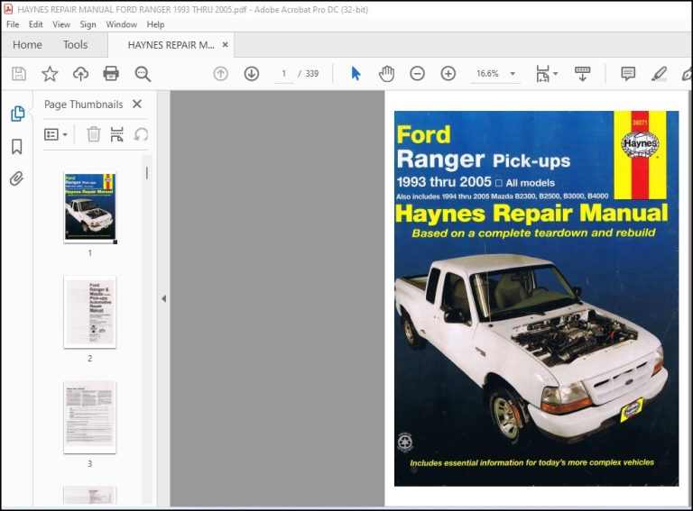 1993 ford ranger repair manual pdf free download