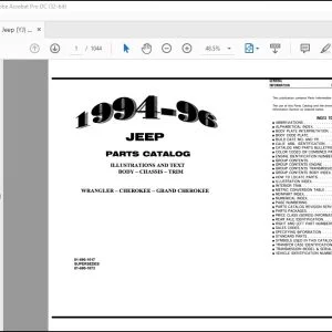 1994-1996 Jeep Body-Chassis-Trim YJ Parts Catalog Manual - PDF DOWNLOAD