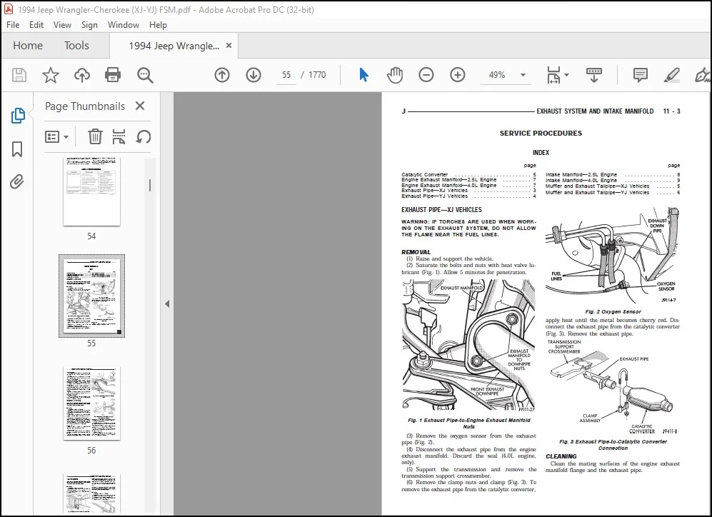 1994 JEEP Wrangler Cherokee XJ-YJ Factory Service Manual - PDF DOWNLOAD - Image 3