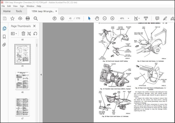 1994 JEEP Wrangler Cherokee XJ-YJ Factory Service Manual - PDF DOWNLOAD ...