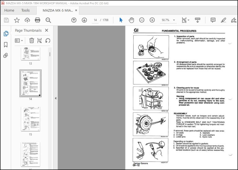 1994 Mazda MX-5 Miata Workshop Manual - PDF DOWNLOAD - HeyDownloads ...