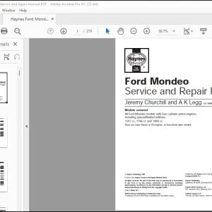 1996 Ford Mondeo Service & Repair Manual - PDF DOWNLOAD