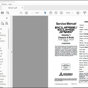 1997-1999 Mitsubishi Eclipse-Eclipse Spyder Chassis & Body Service Manual Vol 1 - PDF DOWNLOAD