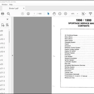 1998-1999 Kia Sportage Service Manual - PDF DOWNLOAD