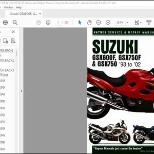 1998-2002 Suzuki GSX600F GSX750F & GSX750 Service Manual - PDF DOWNLOAD
