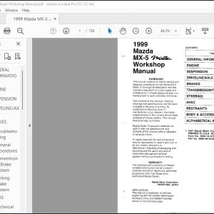1999 Mazda MX-5 (Miata) Workshop Manual - PDF DOWNLOAD