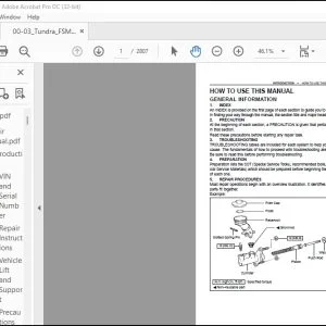 2000-2003 Toyota Tundra Service Manual - PDF DOWNLOAD