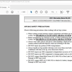 2001 Mercedes-Benz ML320 Complete Service Manual - PDF DOWNLOAD