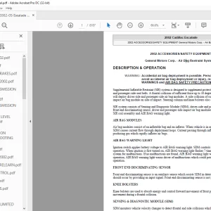 2002 Chevrolet Cadillac Escalade Service Manual - PDF DOWNLOAD