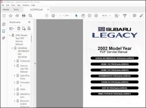 2002 Subaru Legacy Service Manual - PDF DOWNLOAD