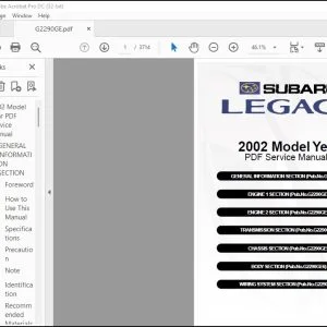 2002 Subaru Legacy Service Manual - PDF DOWNLOAD