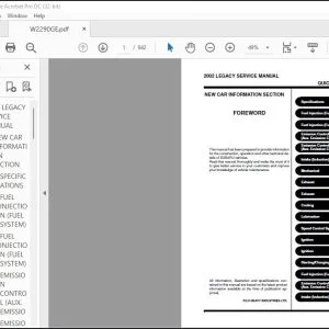 2002 Subaru Legacy W2290GE Service Manual - PDF DOWNLOAD