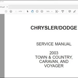 2003 Dodge Caravan & Voyager Service Manual - PDF DOWNLOAD