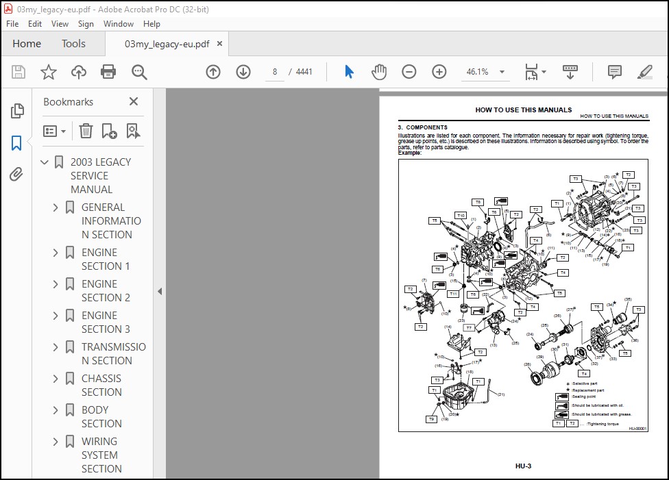 2003 Subaru Legacy Service Manual - PDF DOWNLOAD - HeyDownloads ...