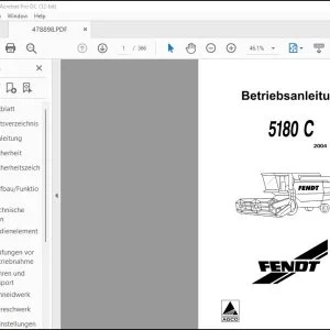2004 Fendt 5180 C Betriebsanleitung -  PDF DOWNLOAD (GERMAN)