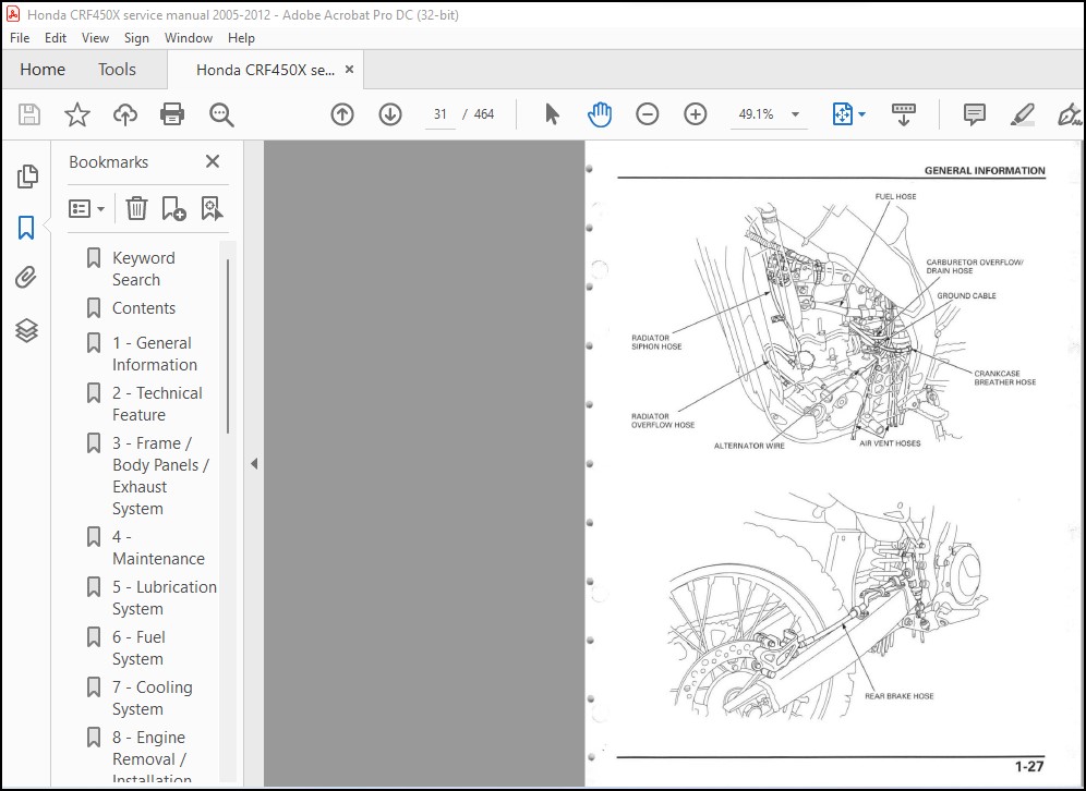 2005-2012 Honda CRF450X Service Manual - PDF DOWNLOAD - HeyDownloads ...