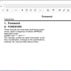 2009 Subaru Imprezza Factory Service Manual - PDF DOWNLOAD