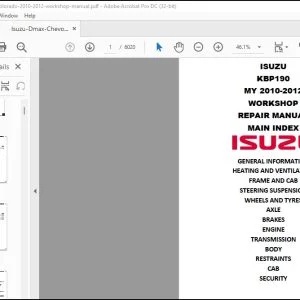 2010-2012 Isuzu KBP190 Workshop Repair Manual - PDF DOWNLOAD