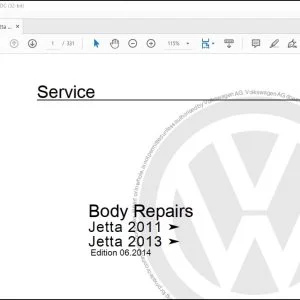 2011-2013 Volkswagen Jetta Body Repair Manual - PDF DOWNLOAD
