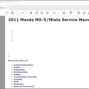 2011 Mazda MX-5/Miata Service Manual - PDF DOWNLOAD