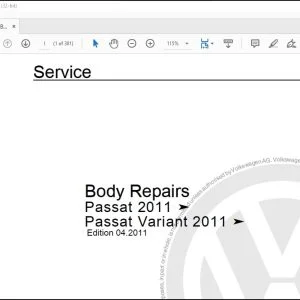 2011 Volkswagen Passat & Passat Variant Body Repair Manual - PDF DOWNLOAD