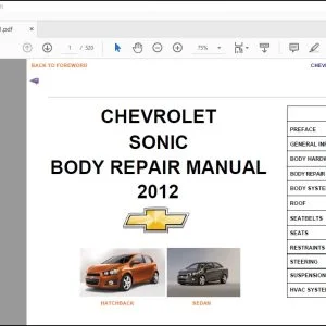 2012 Chevrolet Sonic Body Repair Manual - PDF DOWNLOAD