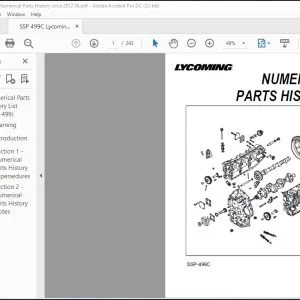 2012 Lycoming Numerical Parts History Manual SSP-499C- PDF DOWNLOAD