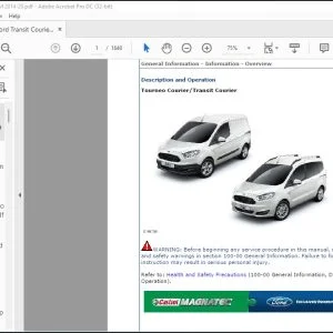 2014-2020 Ford Transit Courier (1.5L D) Factory Service Manual - PDF DOWNLOAD