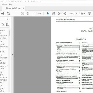 2016 Nissan NV200 NAM (M20) Complete Service Manual - PDF DOWNLOAD