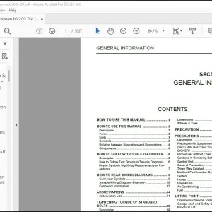 2016 Nissan NV200 Taxi (M20T) Complete Service Manual - PDF DOWNLOAD