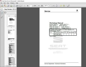 2016 Seat Ibiza Workshop Manual - PDF DOWNLOAD