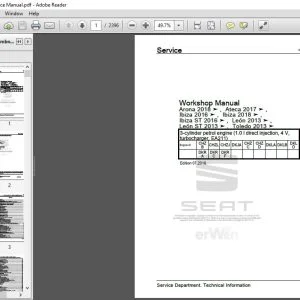 2016 Seat Ibiza Workshop Manual - PDF DOWNLOAD