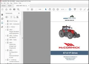 Argo Tractors McCormick X7.6 VT-Drive WERKSTATTHANDBUCH - PDF DOWNLOAD