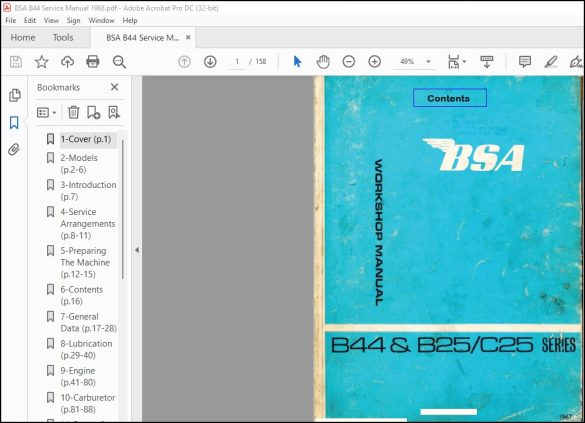 BSA B44 & B25 C25 Series Workshop Manual - PDF DOWNLOAD - HeyDownloads ...