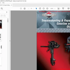 Briggs & Stratton Gasoline & Electric OUTBOARDS Troubleshooting & Repair Manual - PDF DOWNLOAD