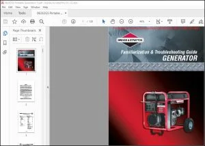 Briggs & Stratton Portable Generator Familiarization & Troubleshooting Guide Repair Manual - PDF DOWNLOAD