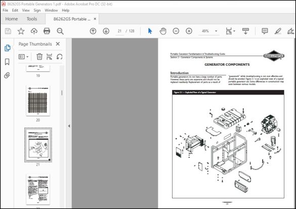 Briggs And Stratton Portable Generator Familiarization And Troubleshooting Guide Repair Manual Pdf 7559