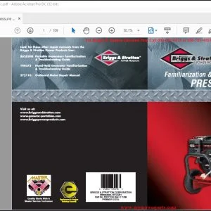 Briggs & Stratton Pressure Washer Familiarization & Troubleshooting Guide Manual - PDF DOWNLOAD