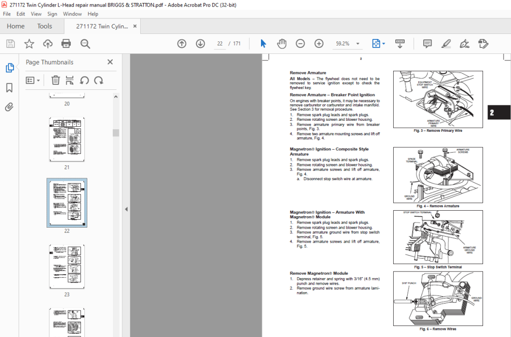 Briggs & Stratton Twin Cylinder L-Head Repair Manual - PDF DOWNLOAD ...