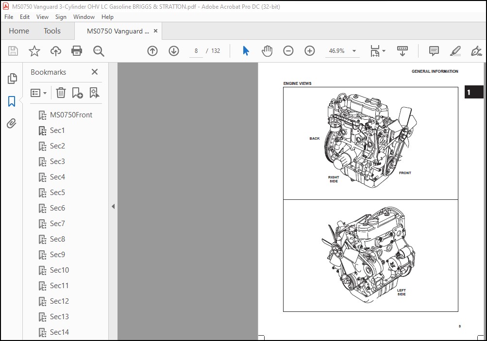 Briggs & Stratton Vanguard 3/LC Cylinder Liquid-Cooled Gasoline Engines ...