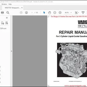 Briggs & Stratton Vanguard 3/LC Cylinder Liquid-Cooled Gasoline Engines Repair Manual - PDF DOWNLOAD
