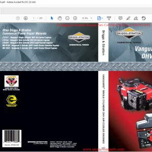 Briggs & Stratton Vanguard Single Cylinder OHV Air-Cooled Engines Manual - PDF DOWNLOAD