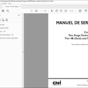 CNH Cursor® 13 Two Stage Turbocharger Tier 4B (final) and Stage IV Moteur MANUEL DE SERVICE 47870002 - PDF DOWNLOAD (French)