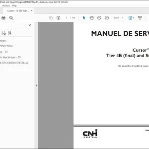 CNH Cursor® 16 SST Tier 4B (final) and Stage IV Moteur MANUEL DE SERVICE 47609716 - PDF DOWNLOAD (French)