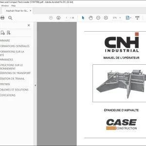 CNH ÉPANDEUSE D’ASPHALTE MANUEL DE L'OPÉRATEUR 51567588 - PDF DOWNLOAD