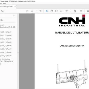 CNH LAMES DE DENEIGEMENT TN MANUEL DE L’UTILISATEUR – PDF DOWNLOAD (French)