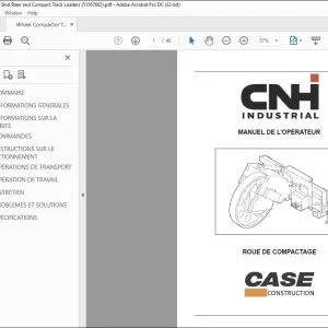 CNH ROUE DE COMPACTAGE MANUEL DE L'OPÉRATEUR 51567602 - PDF DOWNLOAD (French)